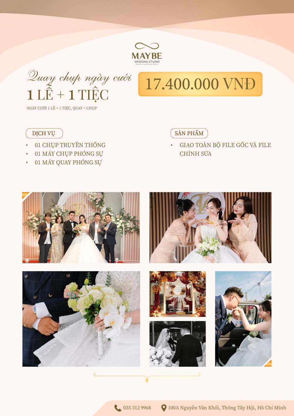 Quay chụp: 1 Lễ + 1 Tiệc
